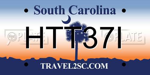 HTT37I South Carolina License Plate