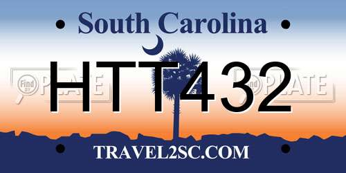 HTT432 South Carolina License Plate