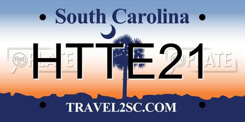 HTTE21 South Carolina License Plate