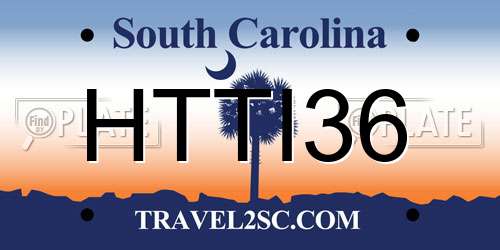 HTTI36 South Carolina License Plate