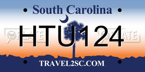HTU124 South Carolina License Plate