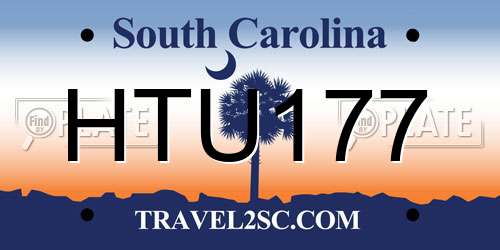 HTU177 South Carolina License Plate