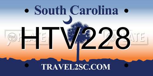 HTV228 South Carolina License Plate