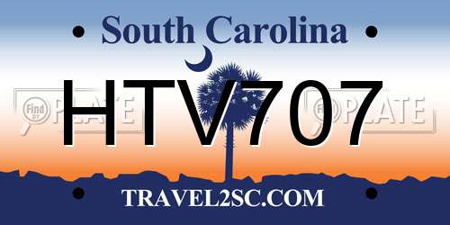 HTV707 South Carolina License Plate