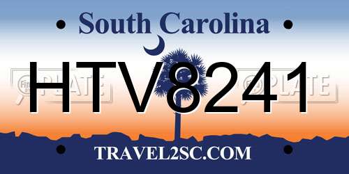 HTV8241 South Carolina License Plate