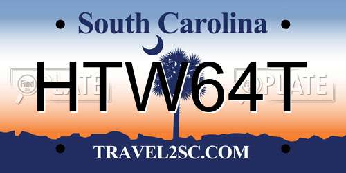 HTW64T South Carolina License Plate