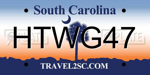 HTWG47 South Carolina License Plate