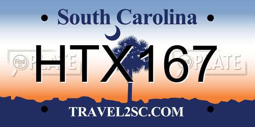 HTX167 South Carolina License Plate