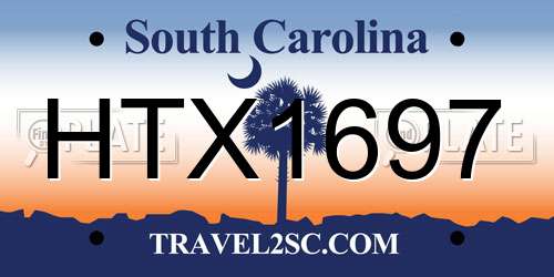 HTX1697 South Carolina License Plate