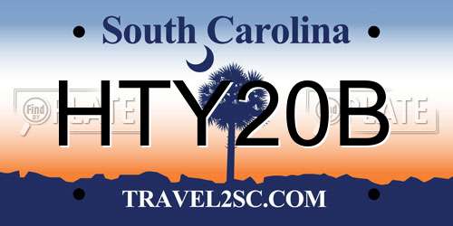 HTY20B South Carolina License Plate