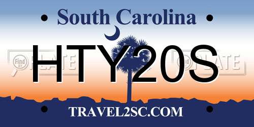 HTY20S South Carolina License Plate