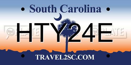 HTY24E South Carolina License Plate