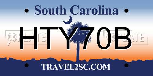 HTY70B South Carolina License Plate