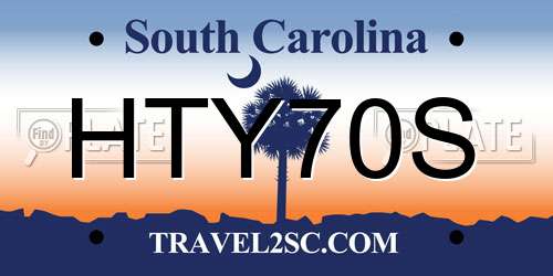 HTY70S South Carolina License Plate
