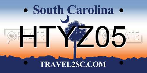 HTYZ05 South Carolina License Plate