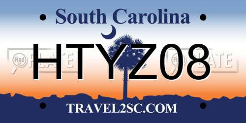 HTYZ08 South Carolina License Plate