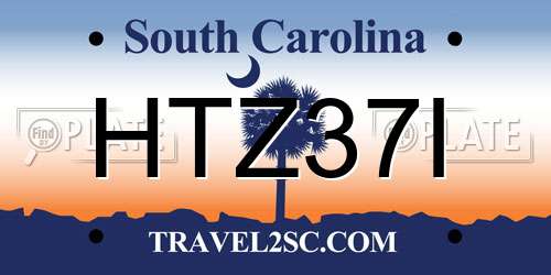HTZ37I South Carolina License Plate