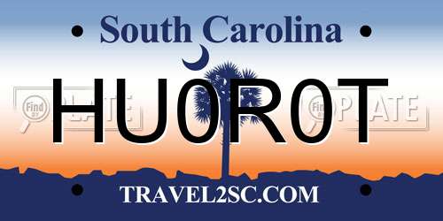 HU0R0T South Carolina License Plate