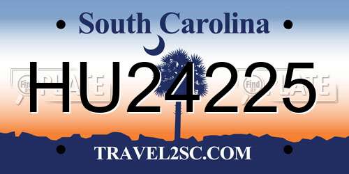 HU24225 South Carolina License Plate