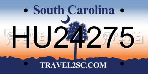 HU24275 South Carolina License Plate