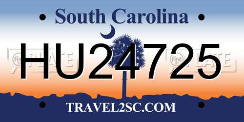 HU24725 South Carolina License Plate