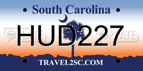 HUD227 South Carolina License Plate