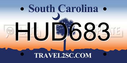 HUD683 South Carolina License Plate
