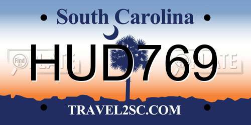 HUD769 South Carolina License Plate