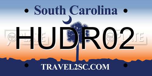 HUDR02 South Carolina License Plate