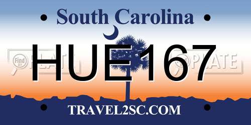 HUE167 South Carolina License Plate