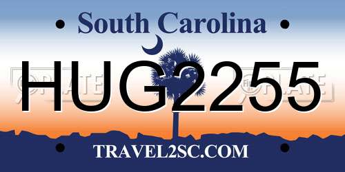 HUG2255 South Carolina License Plate