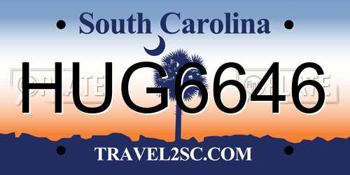 HUG6646 South Carolina License Plate