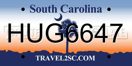HUG6647 South Carolina License Plate