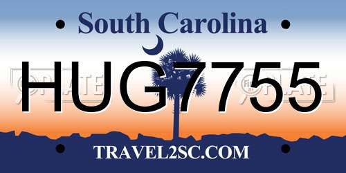 HUG7755 South Carolina License Plate