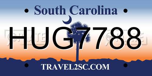 HUG7788 South Carolina License Plate