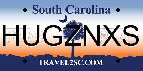 HUGZNXS South Carolina License Plate