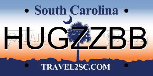 HUGZZBB South Carolina License Plate
