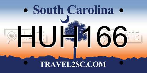 HUH166 South Carolina License Plate