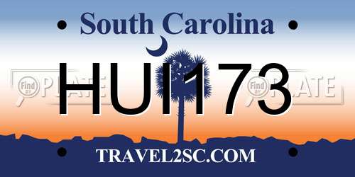HUI173 South Carolina License Plate