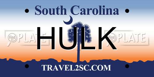 HULK South Carolina License Plate