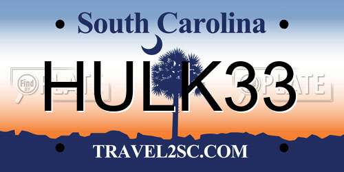 HULK33 South Carolina License Plate