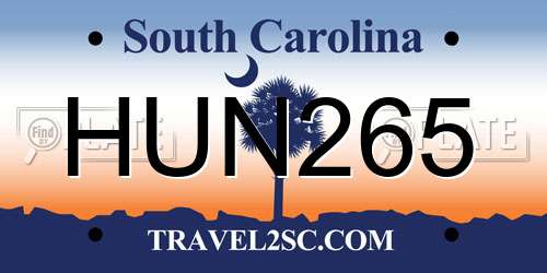 HUN265 South Carolina License Plate
