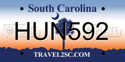 HUN592 South Carolina License Plate