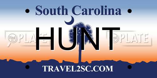 HUNT South Carolina License Plate