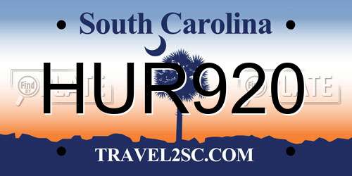 HUR920 South Carolina License Plate