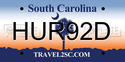 HUR92D South Carolina License Plate