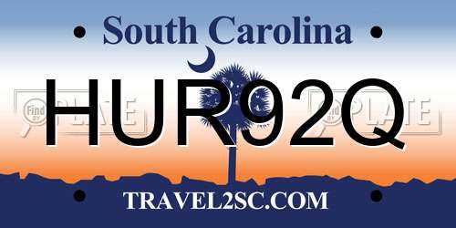 HUR92Q South Carolina License Plate