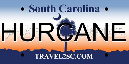 HURCANE South Carolina License Plate