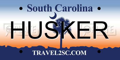 HUSKER South Carolina License Plate