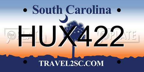 HUX422 South Carolina License Plate